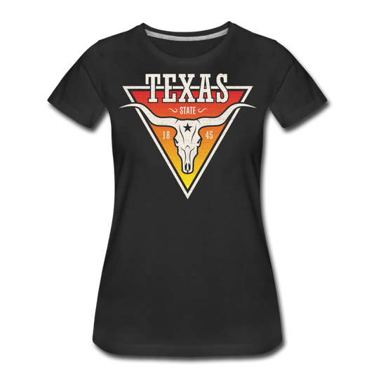 Texas Longhorn Skull - Women’s Premium T-Shirt - black