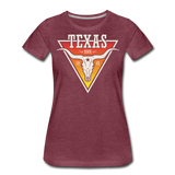 Texas Longhorn Skull - Women’s Premium T-Shirt - heather burgundy