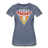 Texas Longhorn Skull - Women’s Premium T-Shirt - heather blue