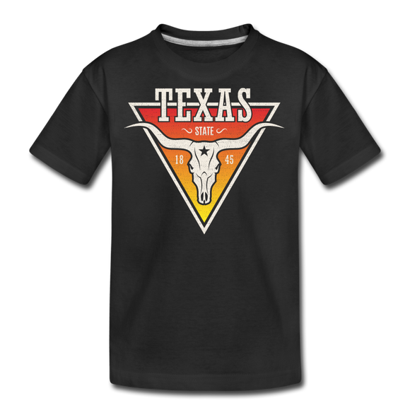 Texas Longhorn Skull - Kids' Premium T-Shirt - black