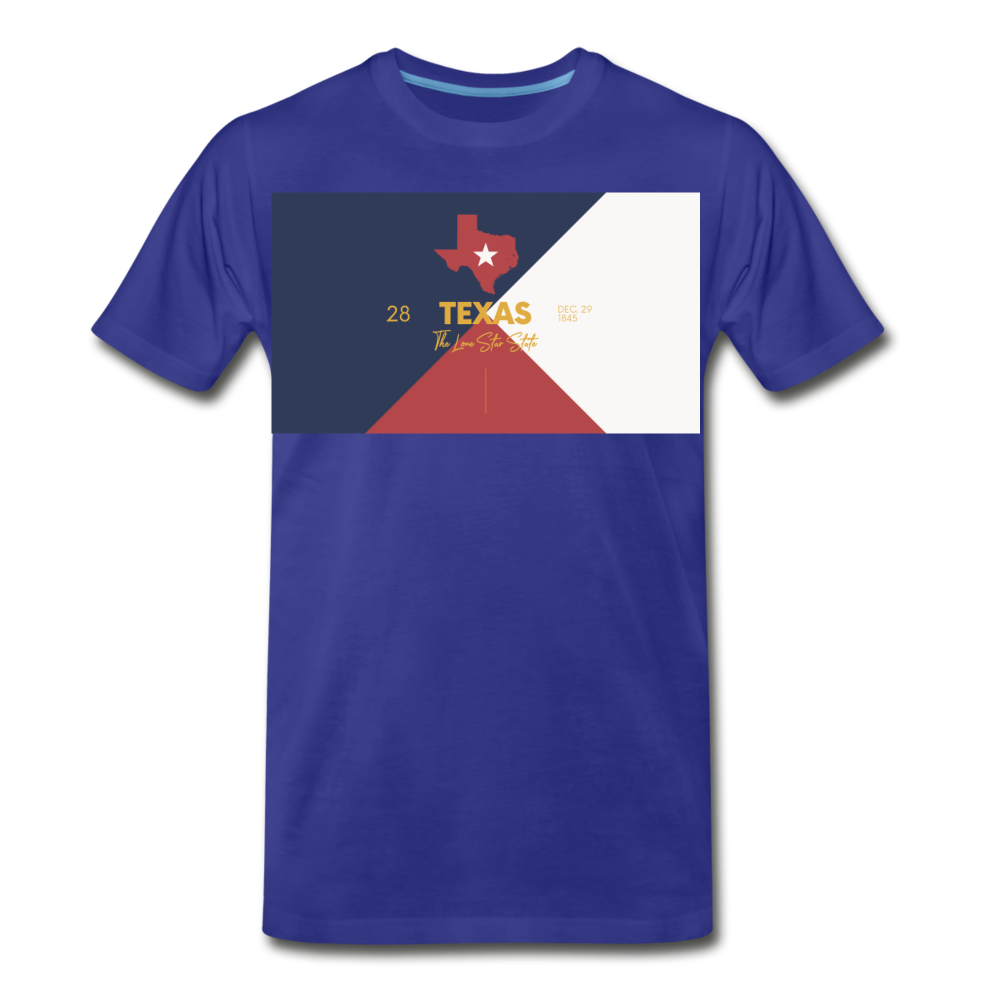 Texas Info Map - Men's Premium T-Shirt - royal blue