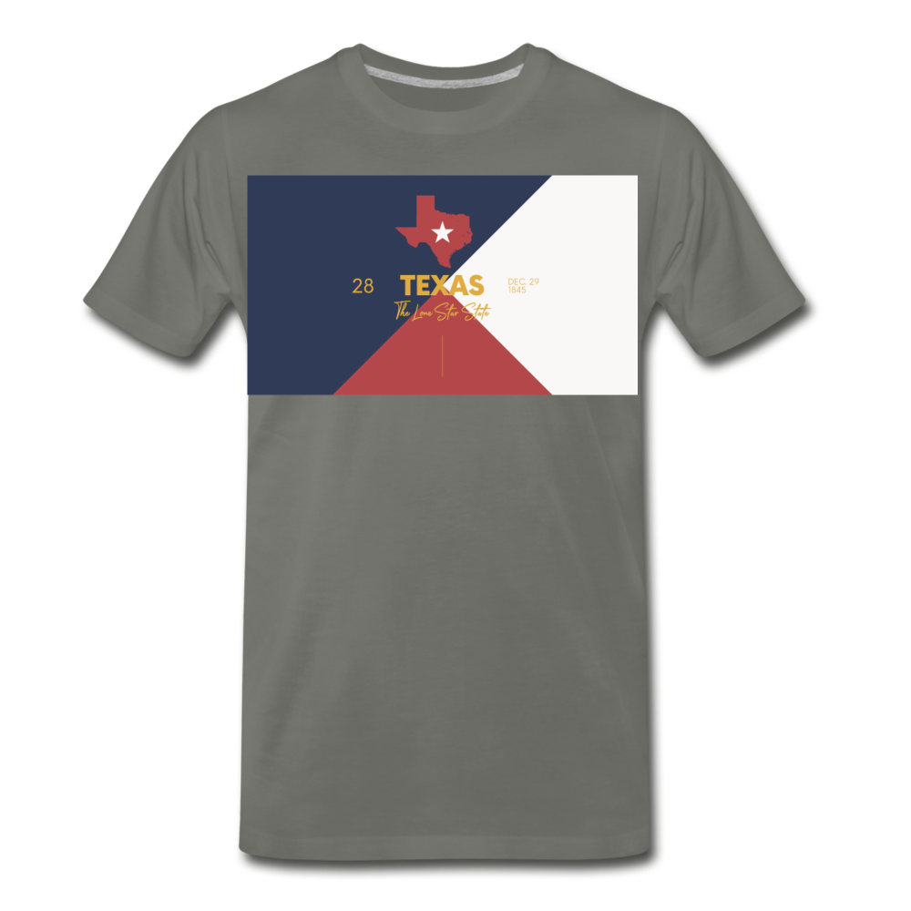 Texas Info Map - Men's Premium T-Shirt - asphalt gray