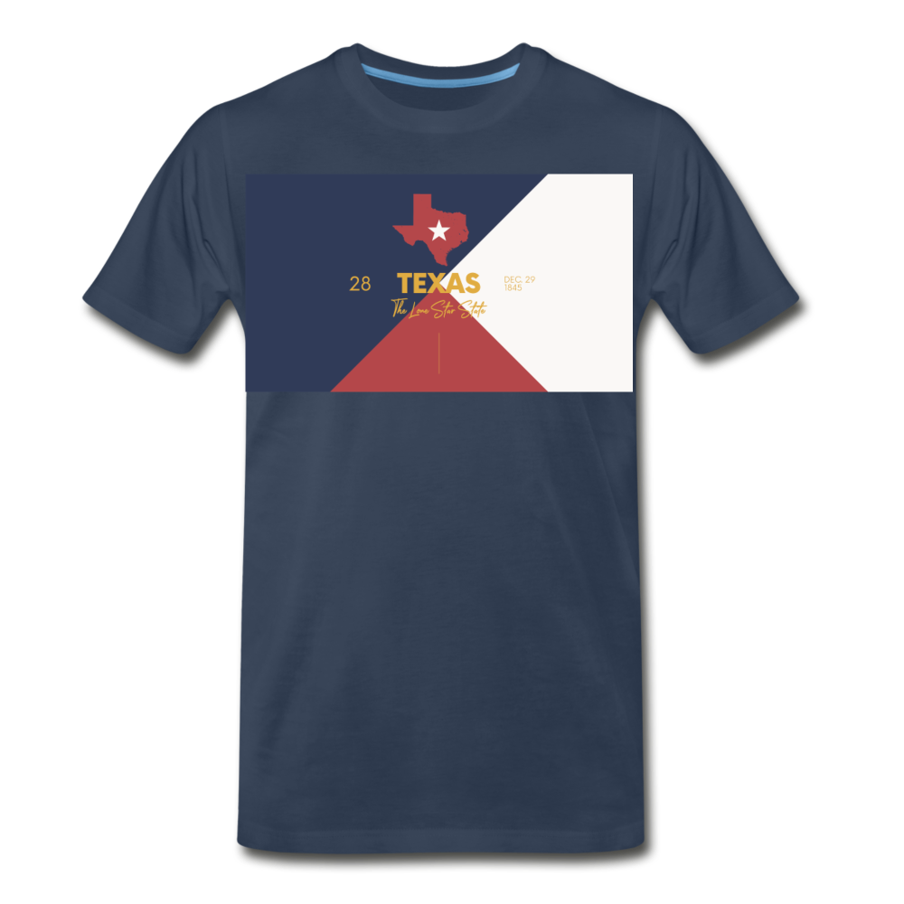 Texas Info Map - Men's Premium T-Shirt - navy