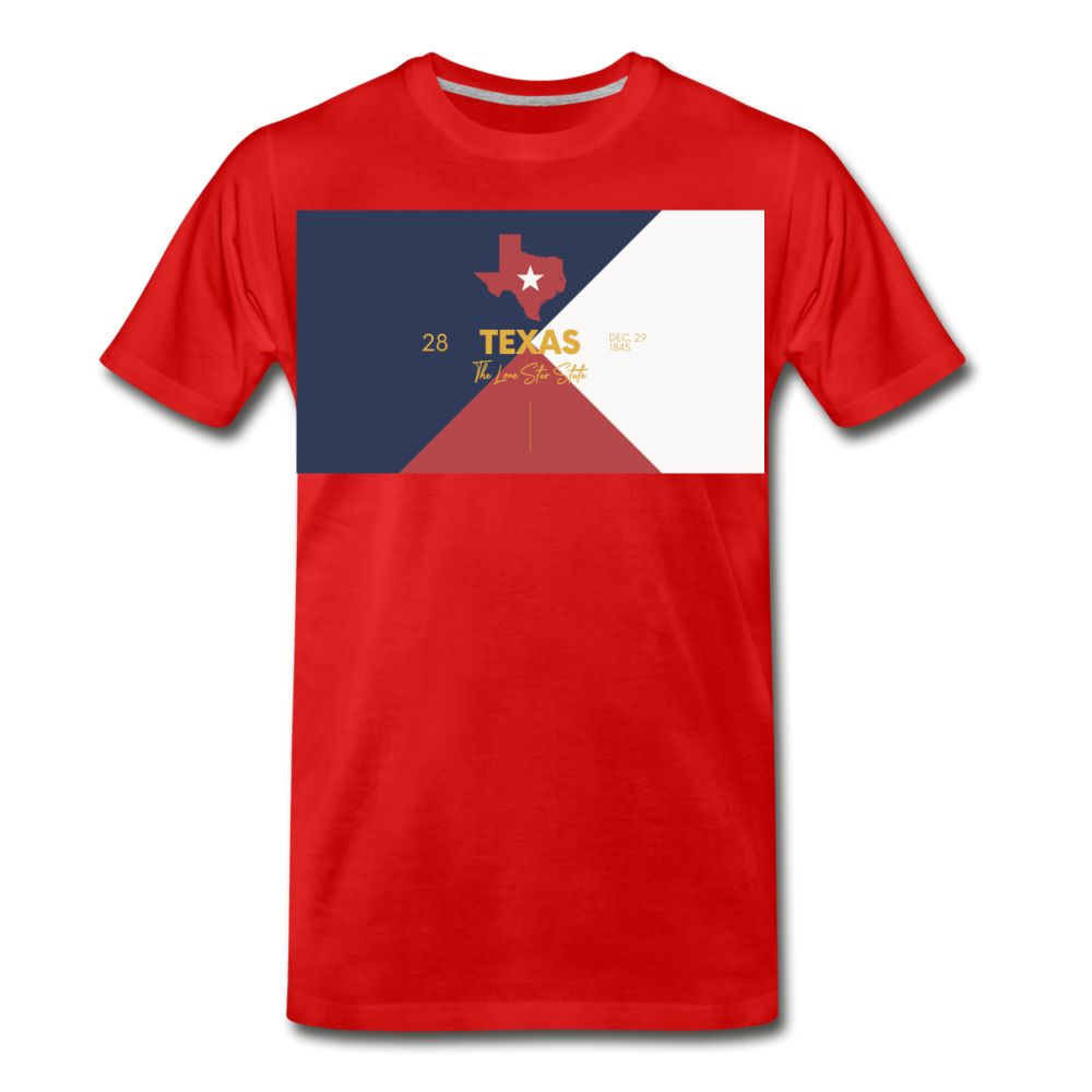 Texas Info Map - Men's Premium T-Shirt - red