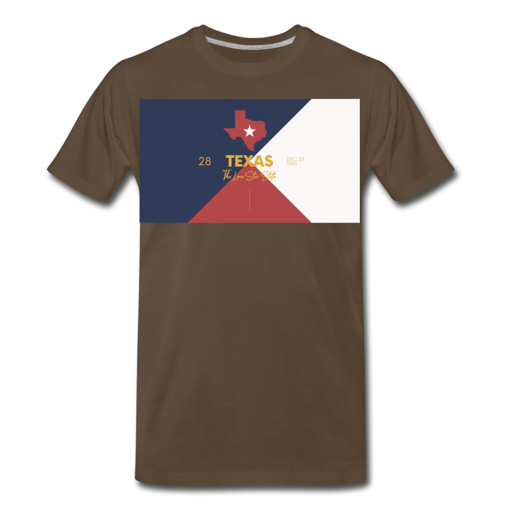 Texas Info Map - Men's Premium T-Shirt - noble brown