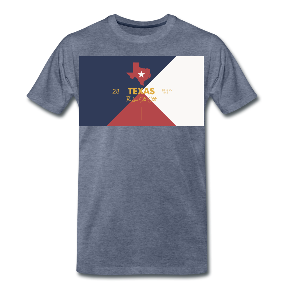 Texas Info Map - Men's Premium T-Shirt - heather blue