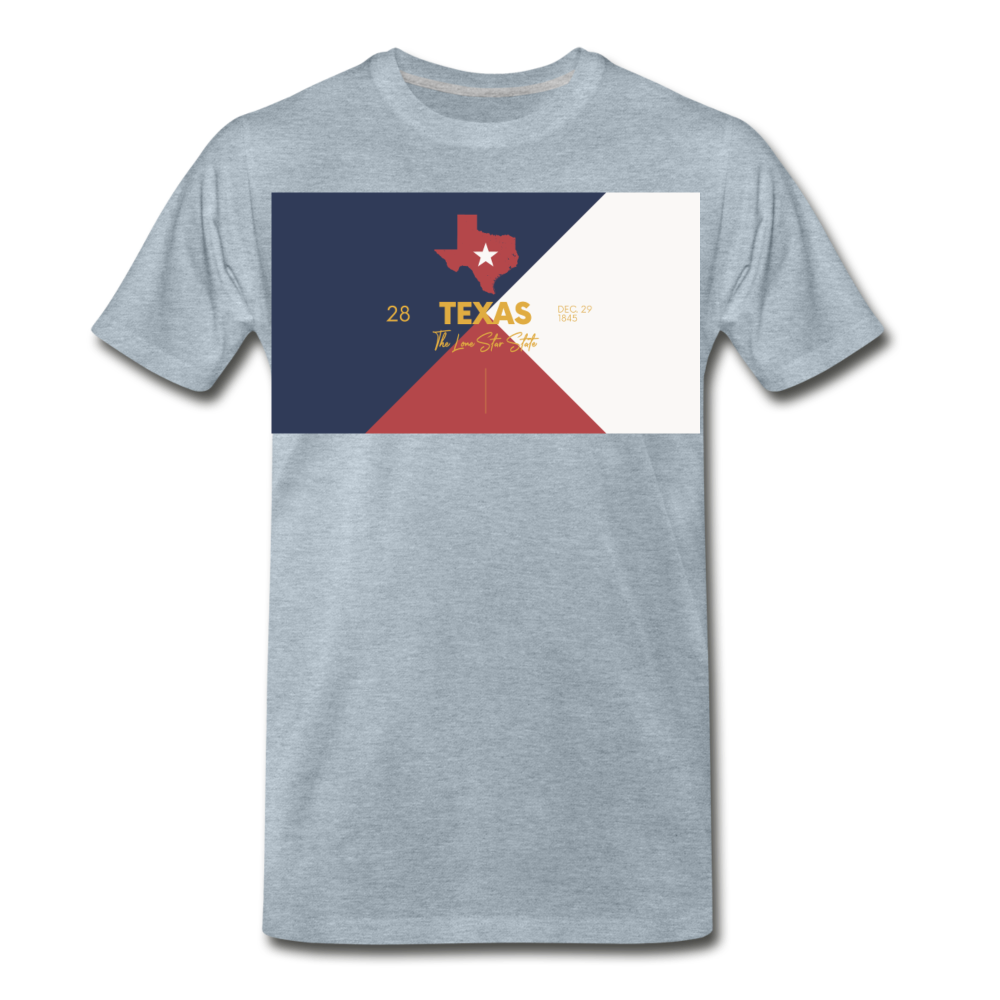 Texas Info Map - Men's Premium T-Shirt - heather ice blue