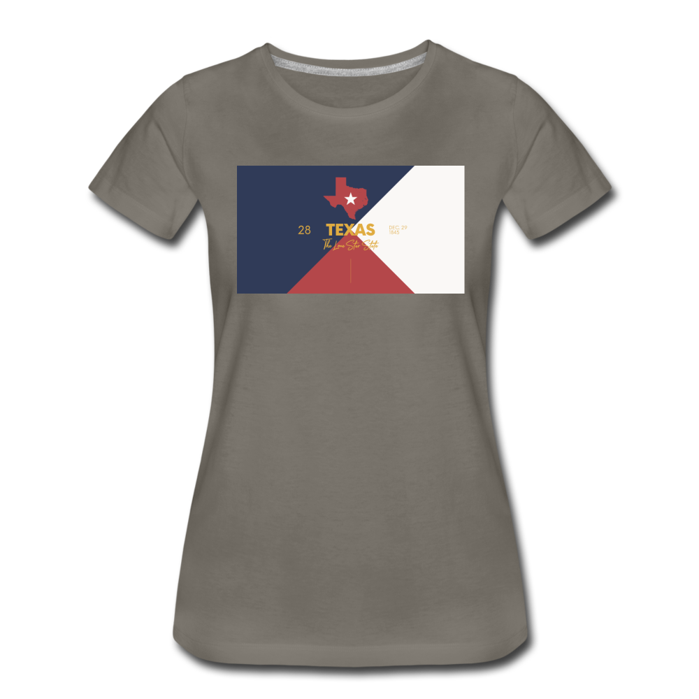 Texas Info Map - Women’s Premium T-Shirt - asphalt gray