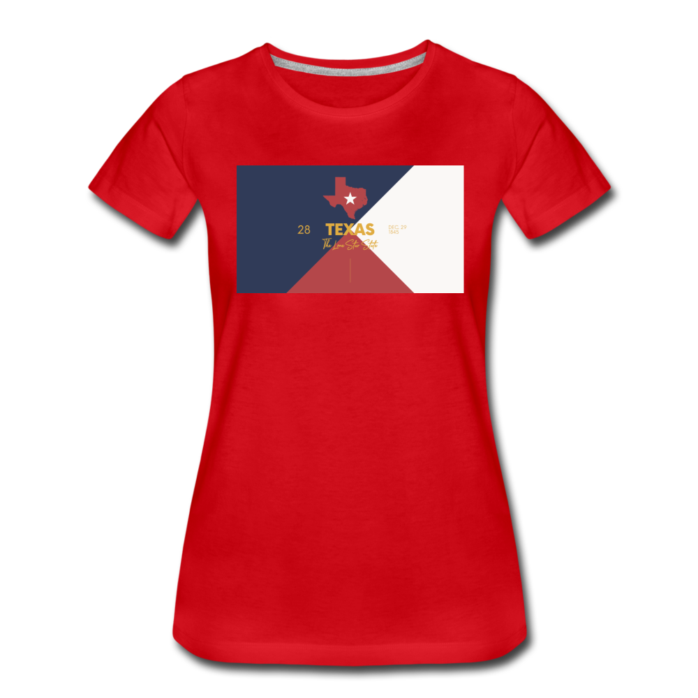 Texas Info Map - Women’s Premium T-Shirt - red