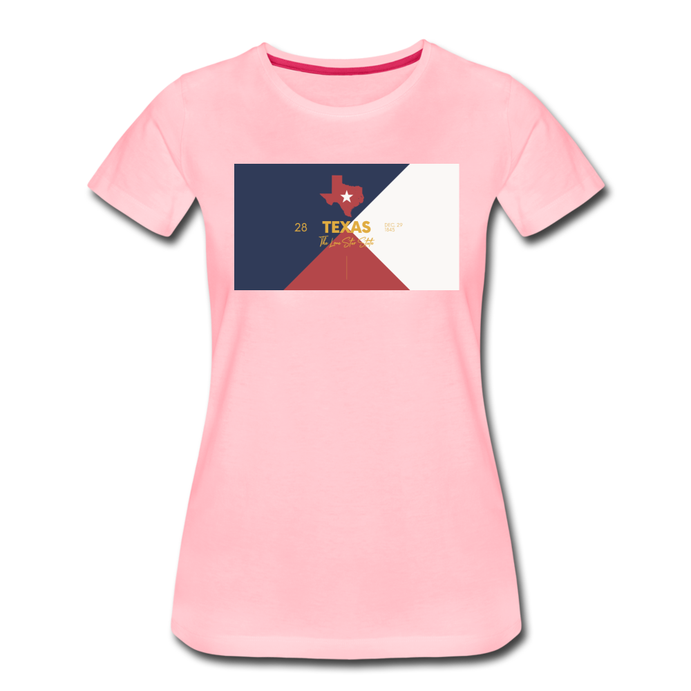 Texas Info Map - Women’s Premium T-Shirt - pink