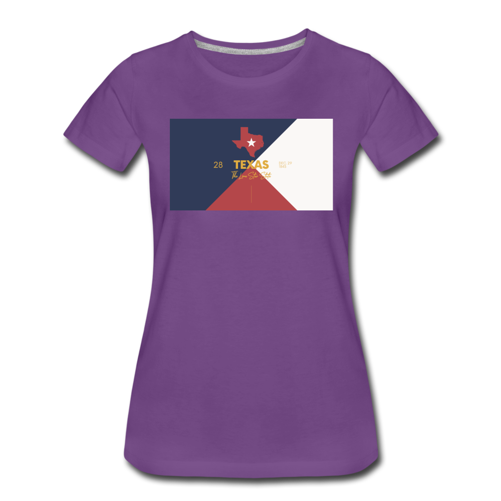 Texas Info Map - Women’s Premium T-Shirt - purple