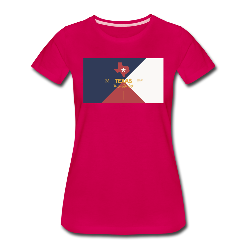 Texas Info Map - Women’s Premium T-Shirt - dark pink