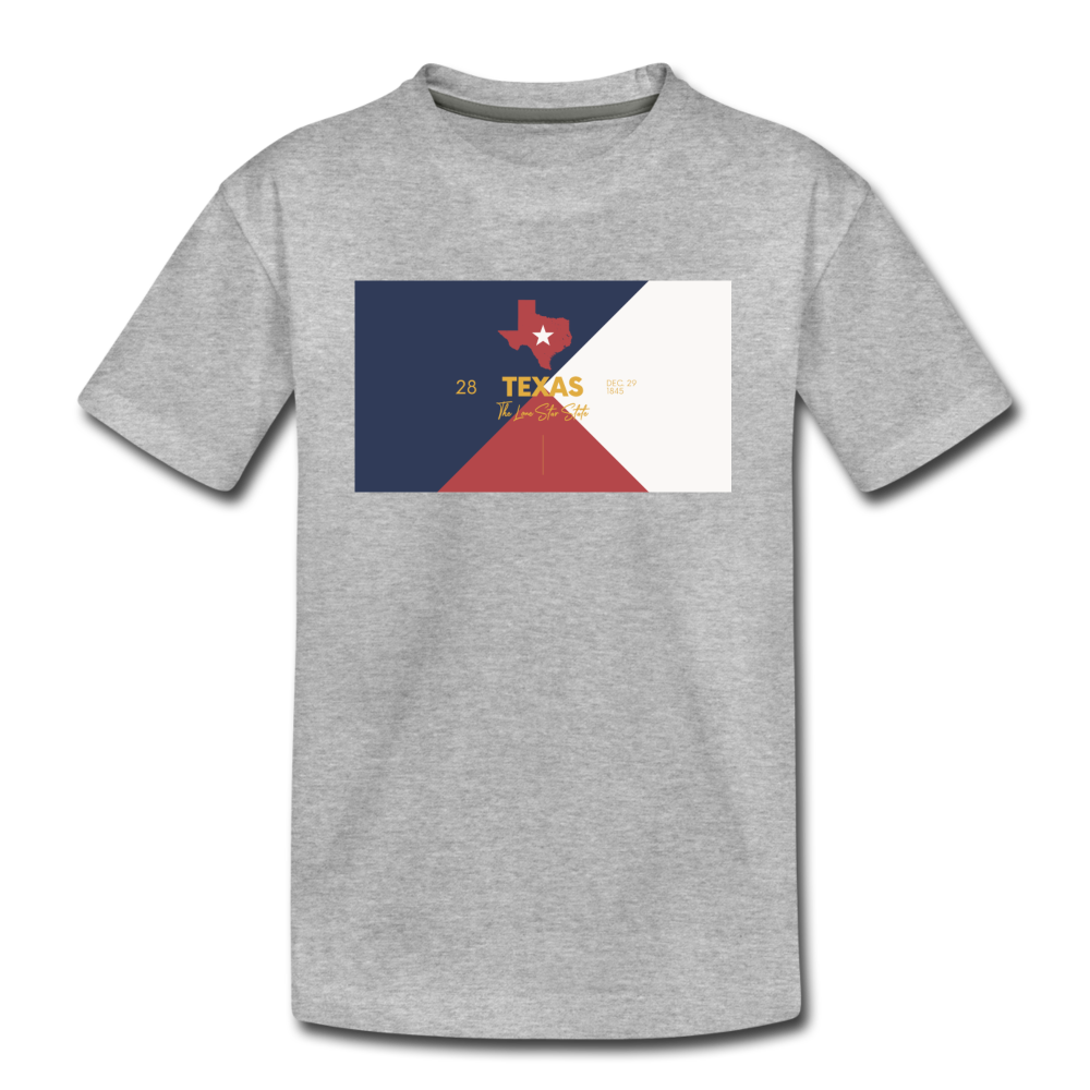 Texas Info Map - Kids' Premium T-Shirt - heather gray