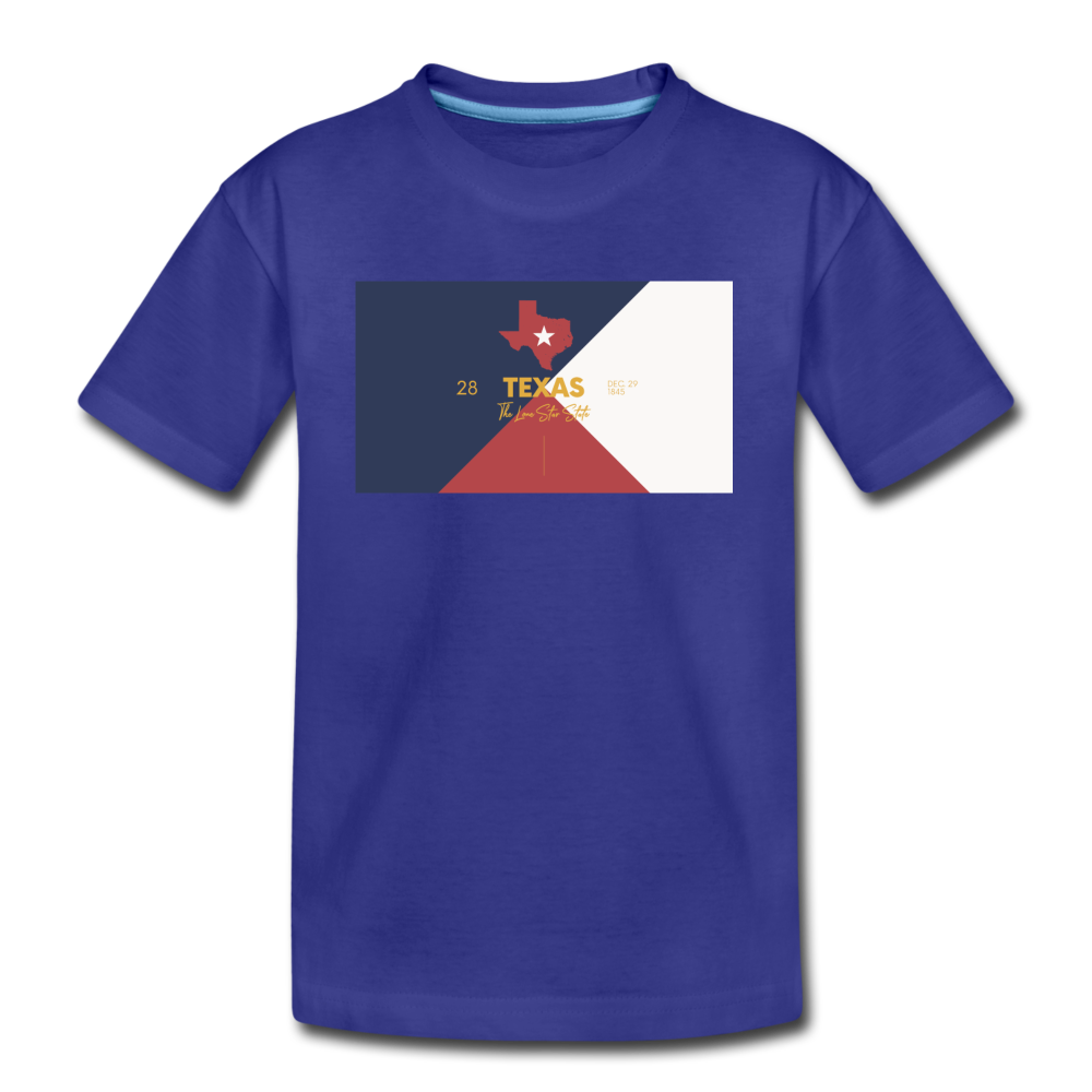 Texas Info Map - Kids' Premium T-Shirt - royal blue