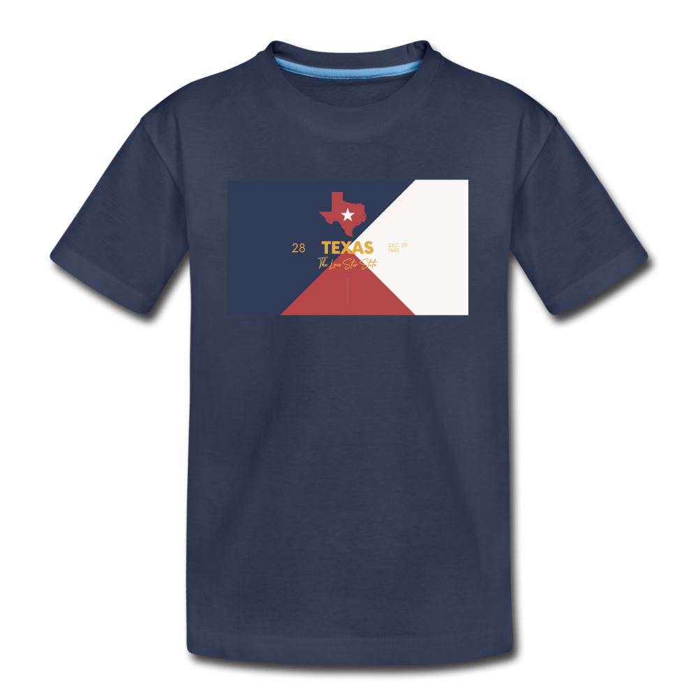 Texas Info Map - Kids' Premium T-Shirt - navy