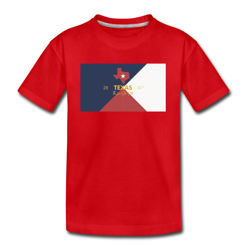 Texas Info Map - Kids' Premium T-Shirt - red