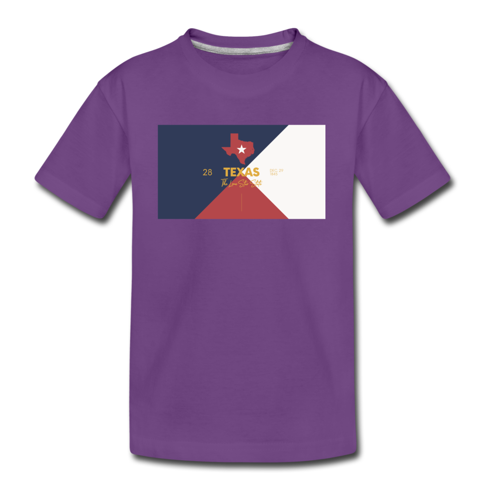 Texas Info Map - Kids' Premium T-Shirt - purple