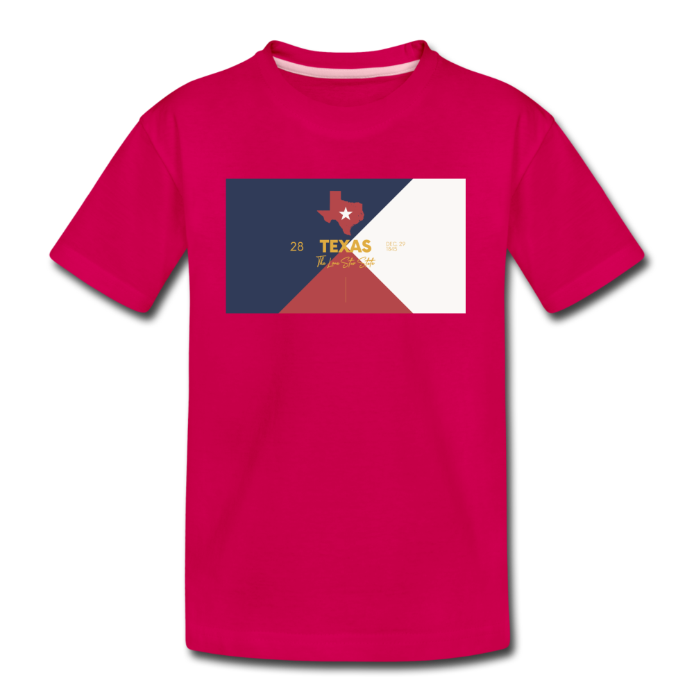 Texas Info Map - Kids' Premium T-Shirt - dark pink