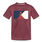 Texas Info Map - Kids' Premium T-Shirt - heather burgundy