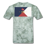 Texas Info Map - Men's T-Shirt - military green tie dye