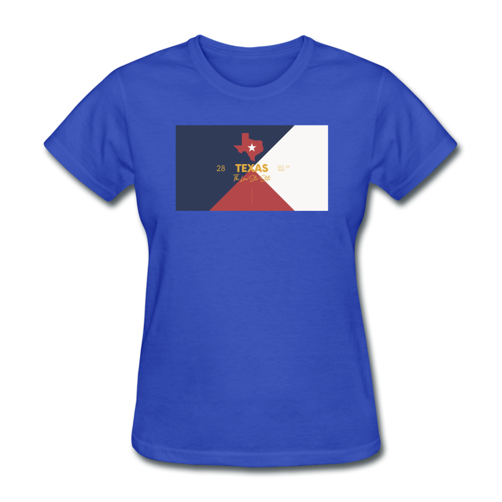 Texas Info Map - Women's T-Shirt - royal blue