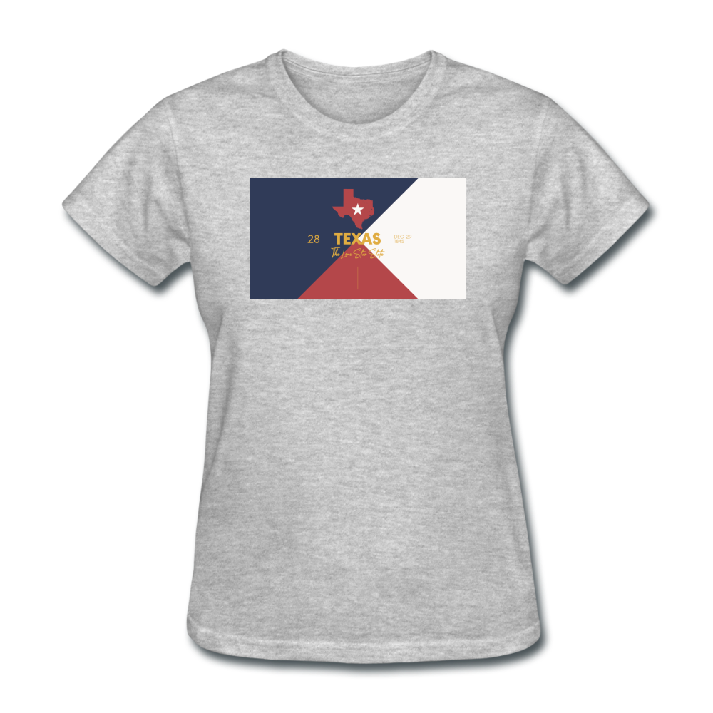 Texas Info Map - Women's T-Shirt - heather gray