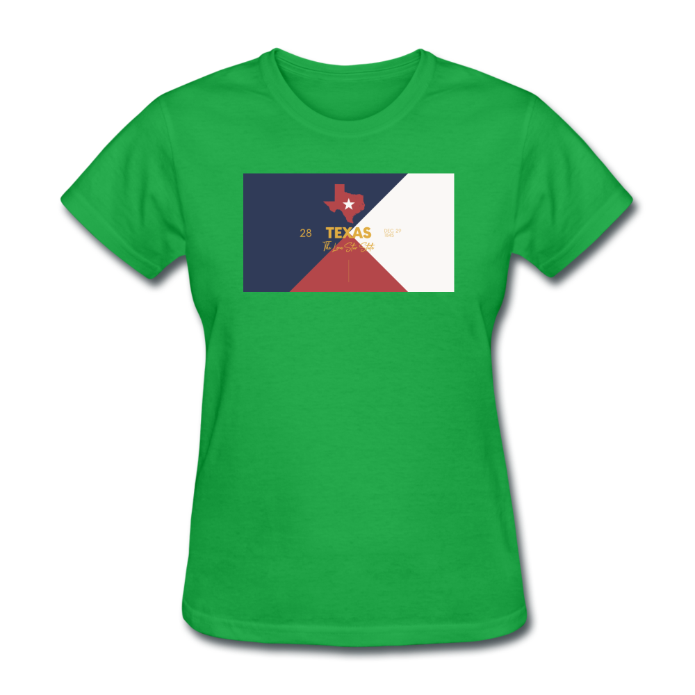 Texas Info Map - Women's T-Shirt - bright green