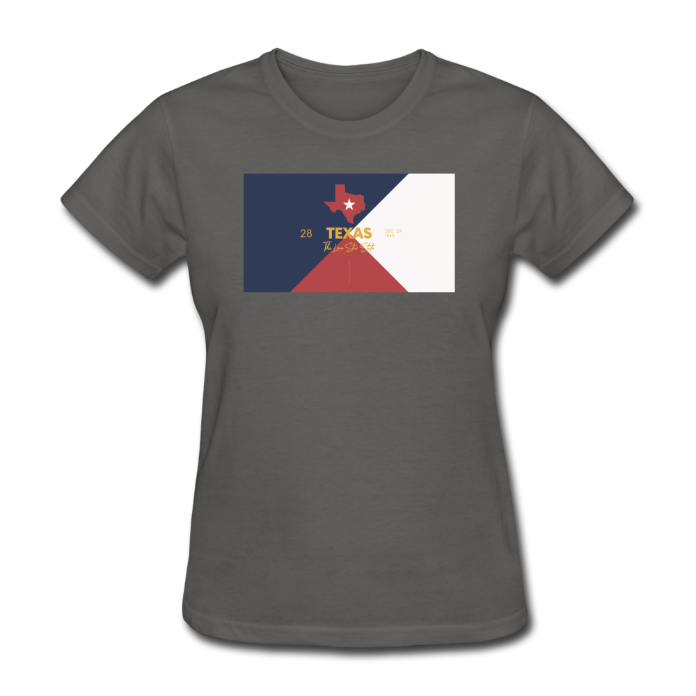 Texas Info Map - Women's T-Shirt - charcoal