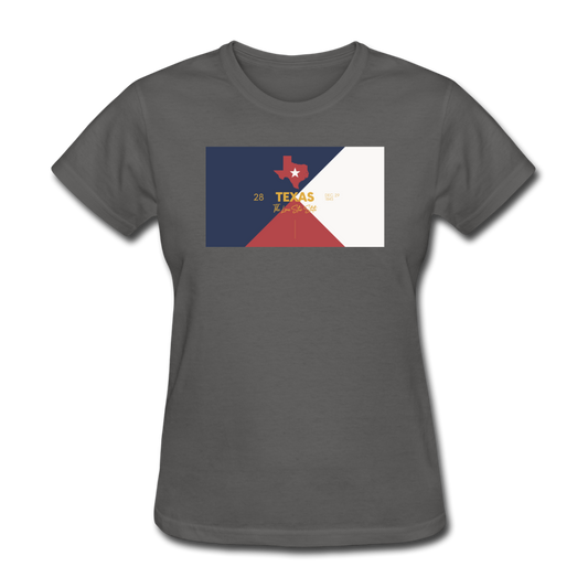 Texas Info Map - Women's T-Shirt - charcoal