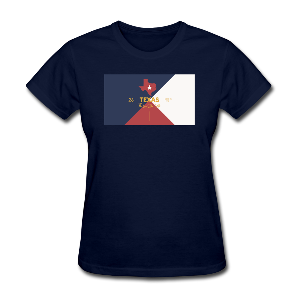 Texas Info Map - Women's T-Shirt - navy