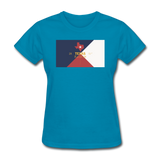 Texas Info Map - Women's T-Shirt - turquoise