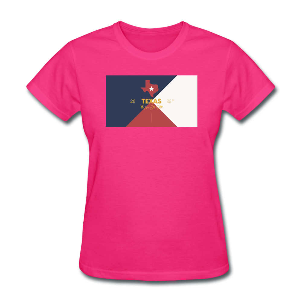 Texas Info Map - Women's T-Shirt - fuchsia