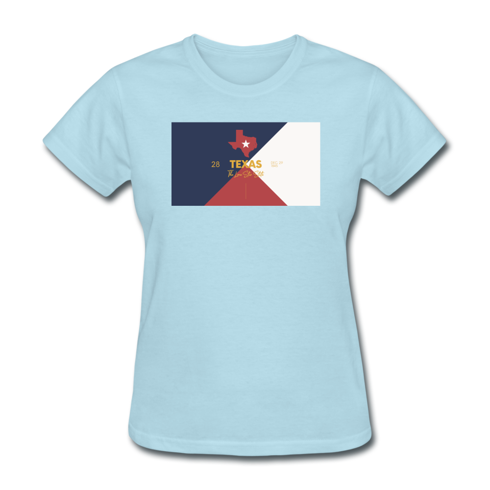 Texas Info Map - Women's T-Shirt - powder blue