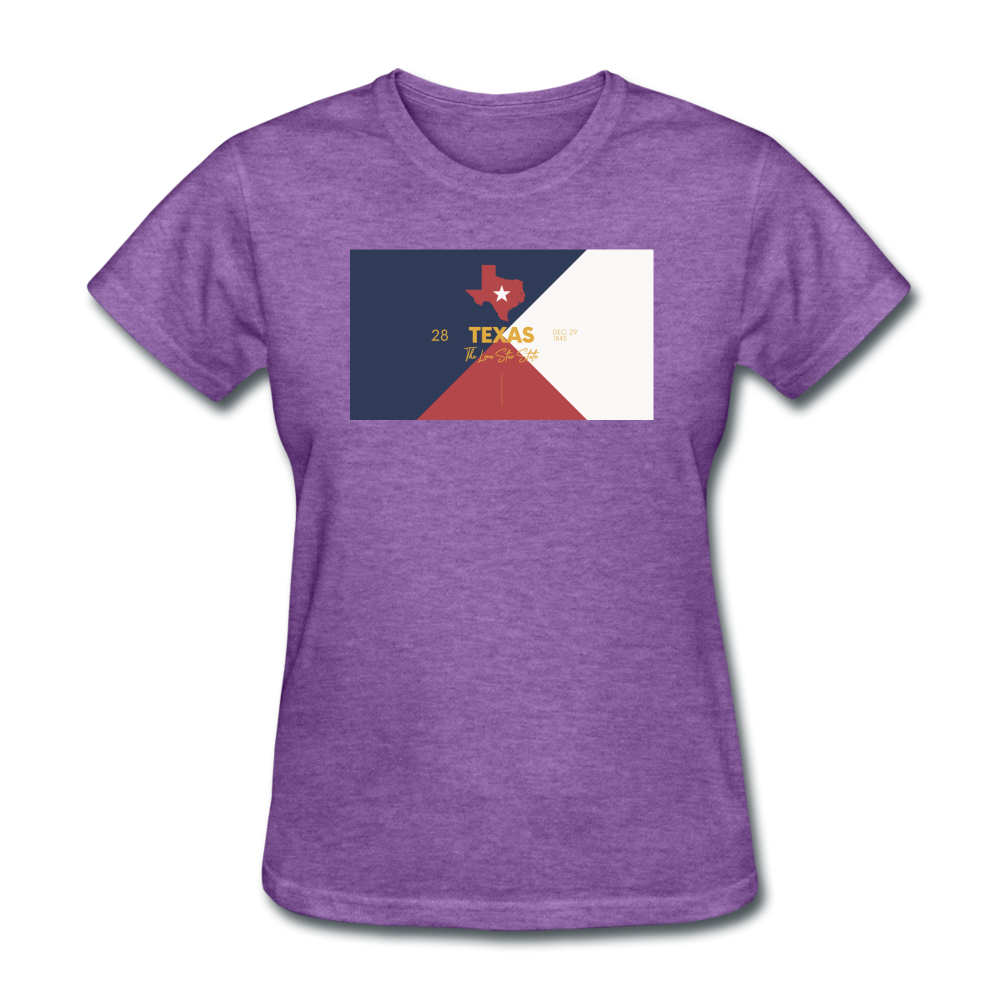 Texas Info Map - Women's T-Shirt - purple heather