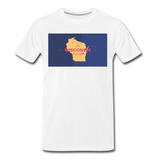 Wisconsin Info Map - Men's Premium T-Shirt - white