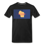 Wisconsin Info Map - Men's Premium T-Shirt - black