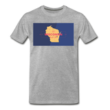 Wisconsin Info Map - Men's Premium T-Shirt - heather gray