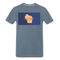 Wisconsin Info Map - Men's Premium T-Shirt - steel blue