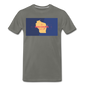 Wisconsin Info Map - Men's Premium T-Shirt - asphalt gray