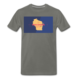 Wisconsin Info Map - Men's Premium T-Shirt - asphalt gray