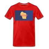 Wisconsin Info Map - Men's Premium T-Shirt - red