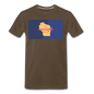 Wisconsin Info Map - Men's Premium T-Shirt - noble brown