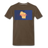 Wisconsin Info Map - Men's Premium T-Shirt - noble brown
