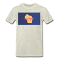 Wisconsin Info Map - Men's Premium T-Shirt - heather oatmeal