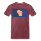 Wisconsin Info Map - Men's Premium T-Shirt - heather burgundy