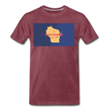 Wisconsin Info Map - Men's Premium T-Shirt - heather burgundy
