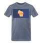 Wisconsin Info Map - Men's Premium T-Shirt - heather blue