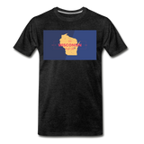 Wisconsin Info Map - Men's Premium T-Shirt - charcoal gray