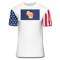 Wisconsin Info Map - Stars & Stripes T-Shirt - white