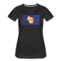 Wisconsin Info Map - Women’s Premium T-Shirt - black